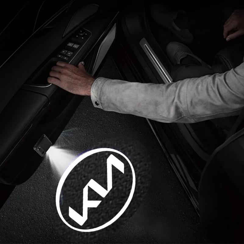 AANW1 2 Stück Auto Universell Drahtlos LED Projektionslampe Licht Für Kia picanto sportage cerato rio ceed soul Zubehör