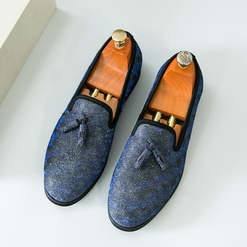 Fashion Hot Selling Men's Flat Bottomed Loafers Europe America Luxurious Gold High-end Banquet Dress Shoes Men's Business Casual Shoes