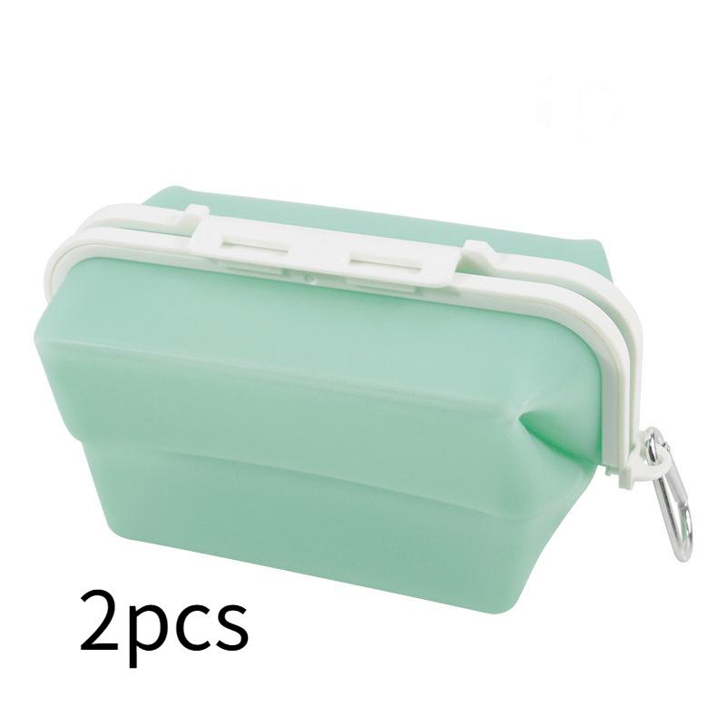 2pcs Silicone Food Storage Bags Microwave Safe, Anti Odor, Reusable Rectangular Containers with Clips for Refrigerator Organization Freshness