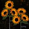 1/3 Head Solar Simulation Sunflower Lights Garden Decor Yard Lawn Night Lights  LED Landscape Lamp Home Decoration Flower Light