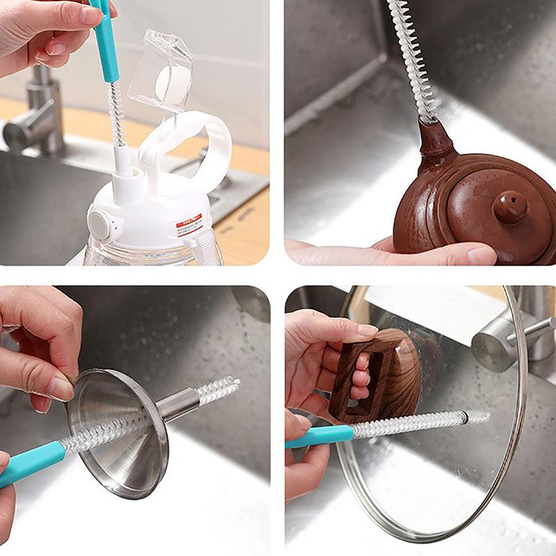 Kitchen Cleaning Brushes Nylon Wire Bottle Straw Brush Household Cleaning Brush Cup Tube Bottle Straw Washing Cleaner Brush Tool