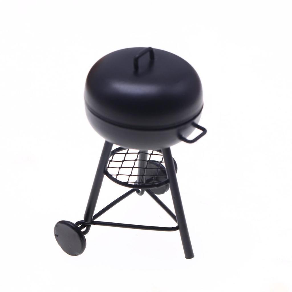 Miniature Black Iron BBQ Grill Dollhouse Ornament