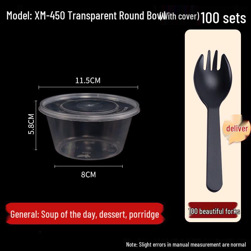 

Disposable Plastic Bowl Set with Lids and Spoons