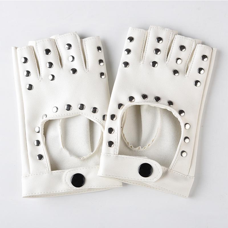 Unisex Fingerless Rivet Gloves for Street Dance, Breakdance, and Hip Hop Performances