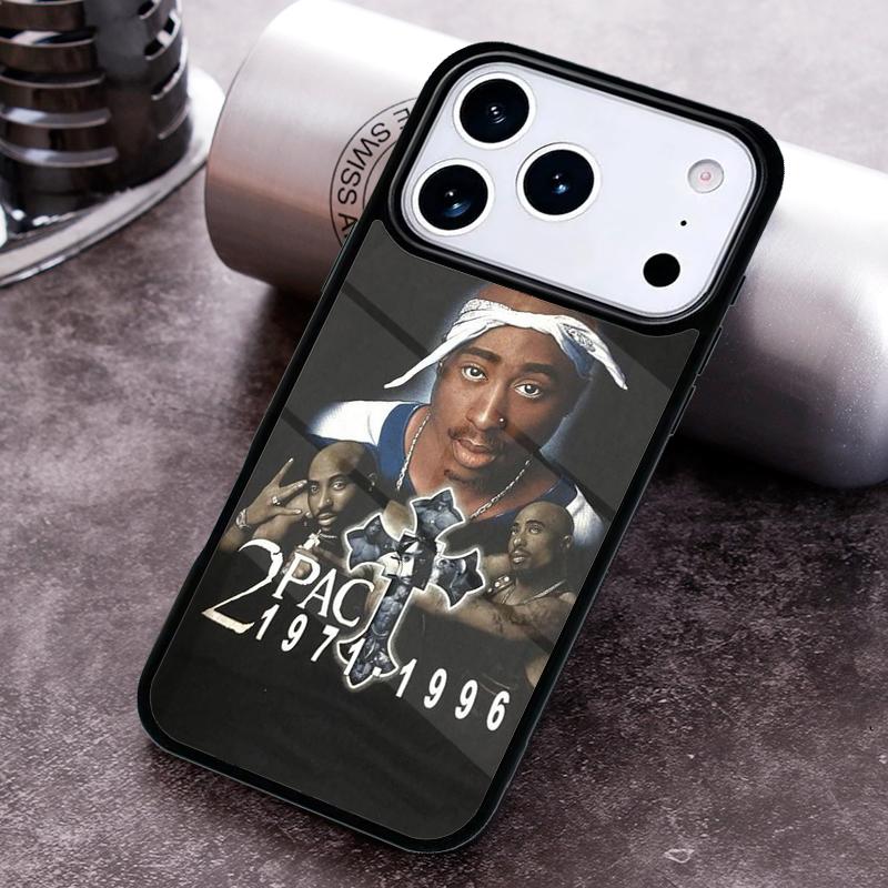Rapper 2pac Singer Tupac Phone Case for iPhone 17 16 15 Pro Max Air 14 13 12 11 Plus Shockproof Capa Cover