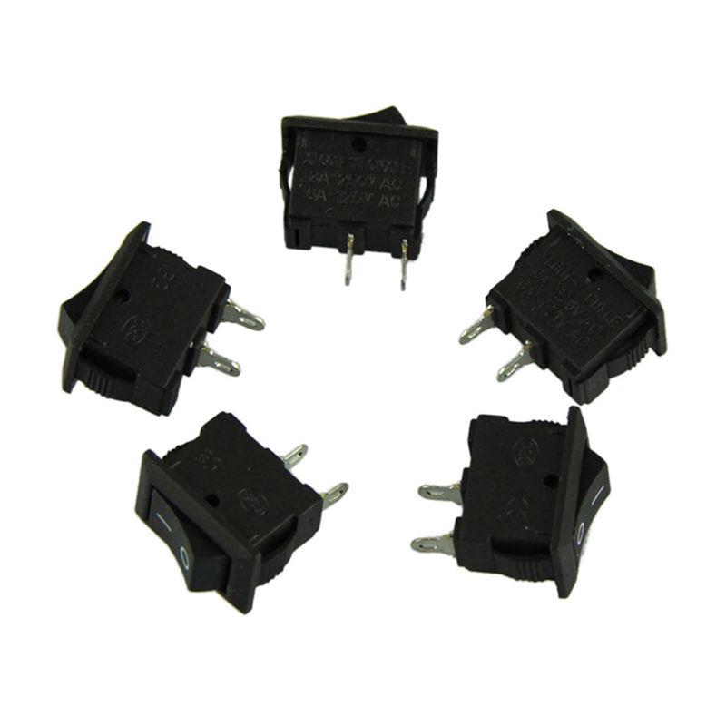 10Pcs Auto Car Truck Boat Round Rocker DC 12V 16A 2-Pin ON/OFF Toggle SPST Switches Rocker Switch 10*15mm