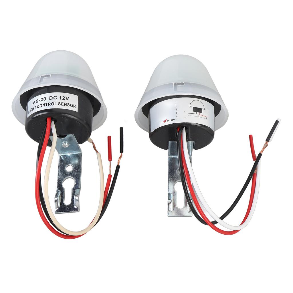 2 Pcs Photocell Light Control   10A Rainproof Sensitive Auto On Off Light   for Outdoor Garden