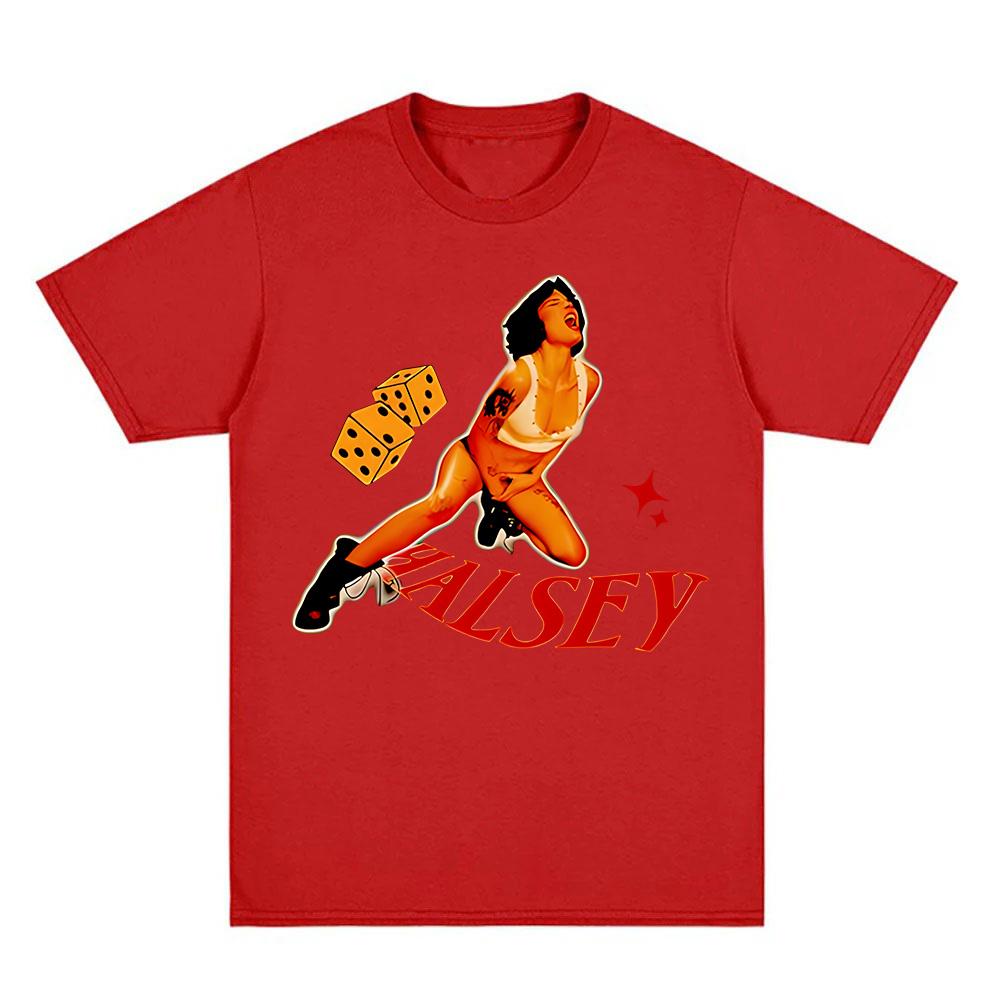 

Футболка Halsey Safeword 2025, женская/мужская летняя модная одежда, повседневная хлопковая футболка с коротким рукавом, уличная футболка Y2K Trend Tee XXL красный