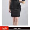 Ensemble jupe et veste à manches courtes gris - Uniforme professionnel pour réception d'hôtel, bureau, bijouterie