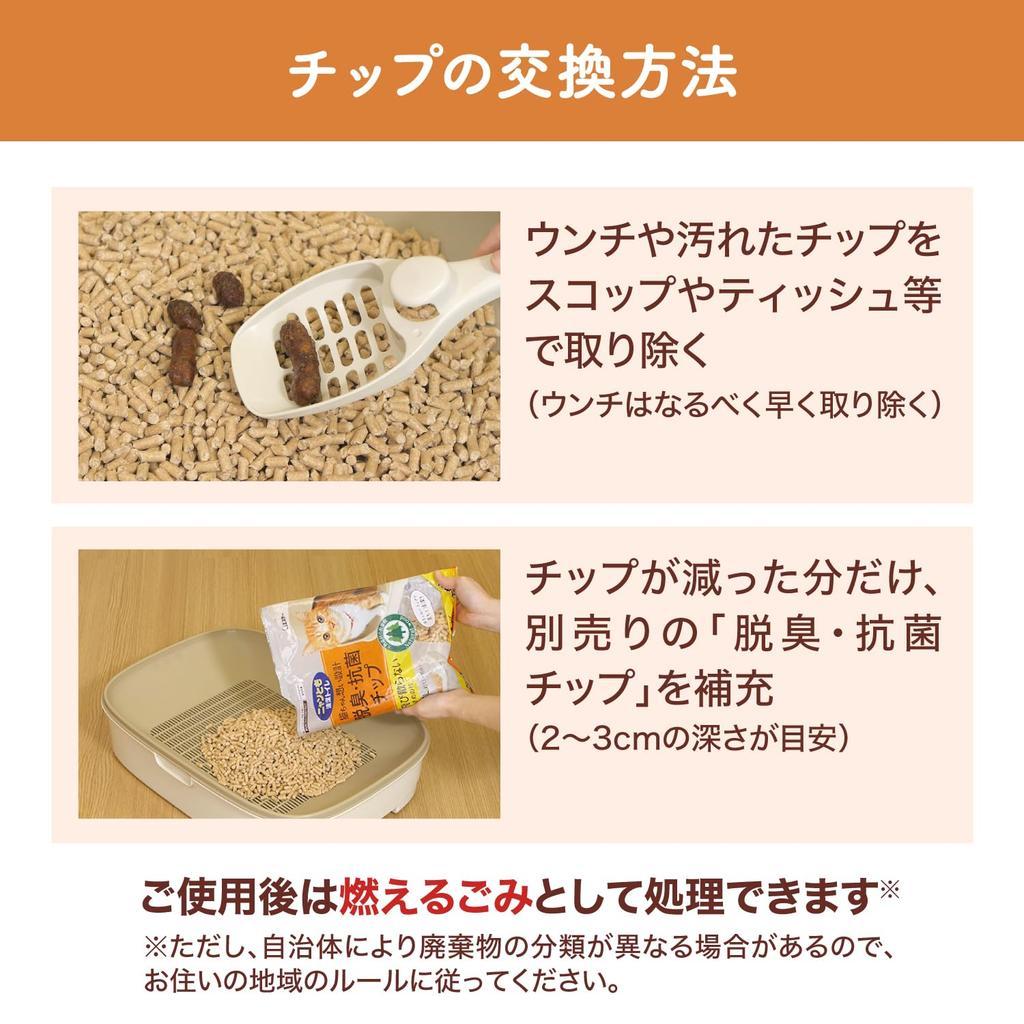 Nyantomo Clean Toilet Cat Litter Powerful Deodorizing and Antibacterial Large System Toilet for Odor Removal [Natural Material, Deodorization] Chips,