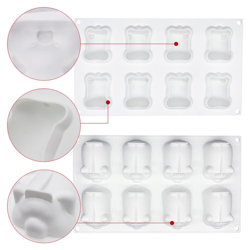 

8 даже золотая свинья, мусс, торт, силиконовая форма, сделай сам, форма для торта, мороженое, трехмерная свинья, рисовый торт, шлифовальный инструмент для мороженого белый