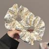 High-End French Satin Polka Dot Scrunchie - Elastic Hair Tie & Bun Accessory for Women