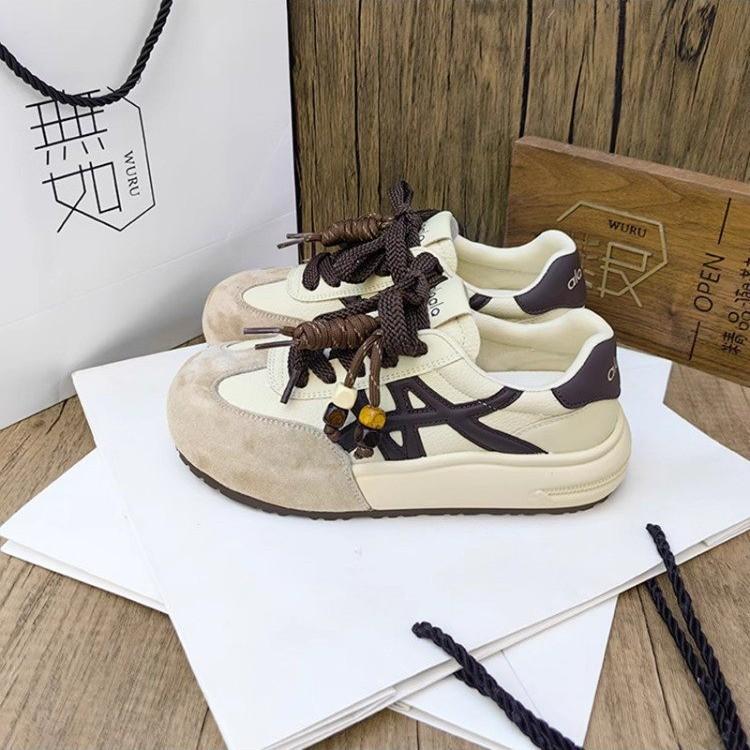 

Platform women s new autumn new retro color matching casual board shoes show small big head sports shoes 35