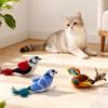 Indoor Interactive Birds Toy for Cat Chasing Teasing Toy Sounding Catnip Cat Teaser Toy Self-hilarity Wall Hanging Birds Cat Toy