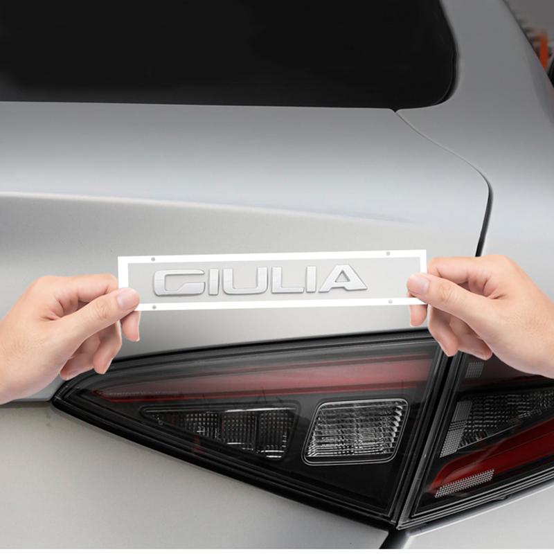 Samochód ABS Bagażnik Słowa Litery Logo Odznaka Emblemat Naklejki Dla Romeo Giulia Stelvio Q2 Q4 Ti Veloce Akcesoria Samochodowe