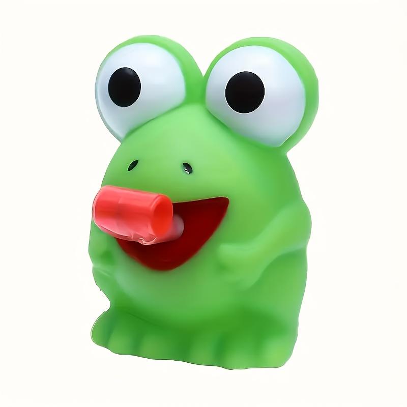 Fun Frog And Dinosaur Pop-Up Tongue Relaxer Toy Interactive Party Game Green Cartoon Design with Red Tongue Perfect Christmas Gift Frog