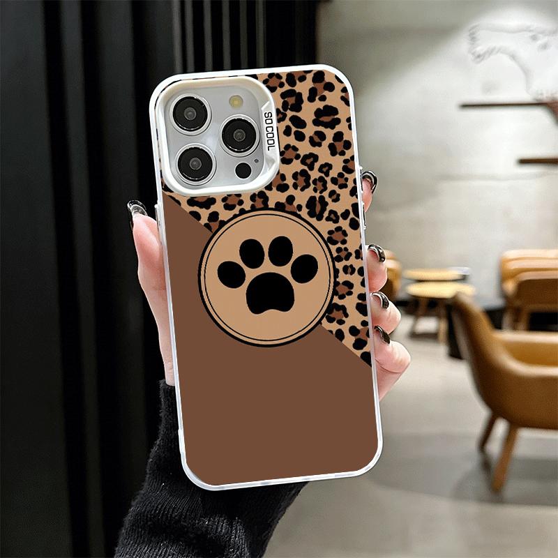 Dog Footprint Paw Cute Pattern Shockproof Phone Case for iPhone 17 Air 16 16E 15 Pro Max 14 Plus 13 Mini 12 Back Cover Anti Fall
