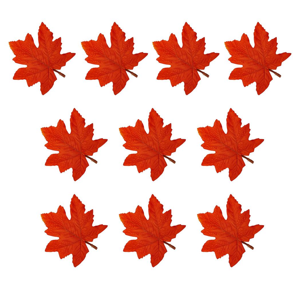 Packung mit 10 realistischen 15 cm großen mehrfarbigen künstlichen Ahornblättern für Herbstdeko und DIY-Bastelprojekte