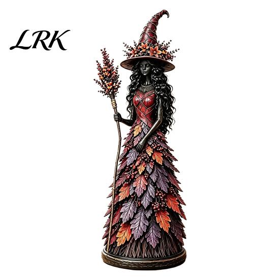 Halloween Tabletop Ornaments Seasonal Witch Figurine Ornament, Handcrafted Resin Statue for Thanksgiving Gothic Fairy Tale Decor Decoration,