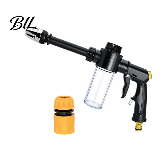 Versatile Garden Hose Nozzle with Foam Cannon, 3 Spray Modes, High-Pressure Car Wash Sprayer Nozzle, Heavy Duty Booster for Washing Outdoor