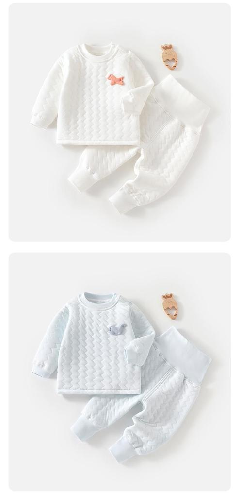 Children's High-Waisted Thermal Underwear Set: Baby Belly Protection, Autumn/Winter Pajamas