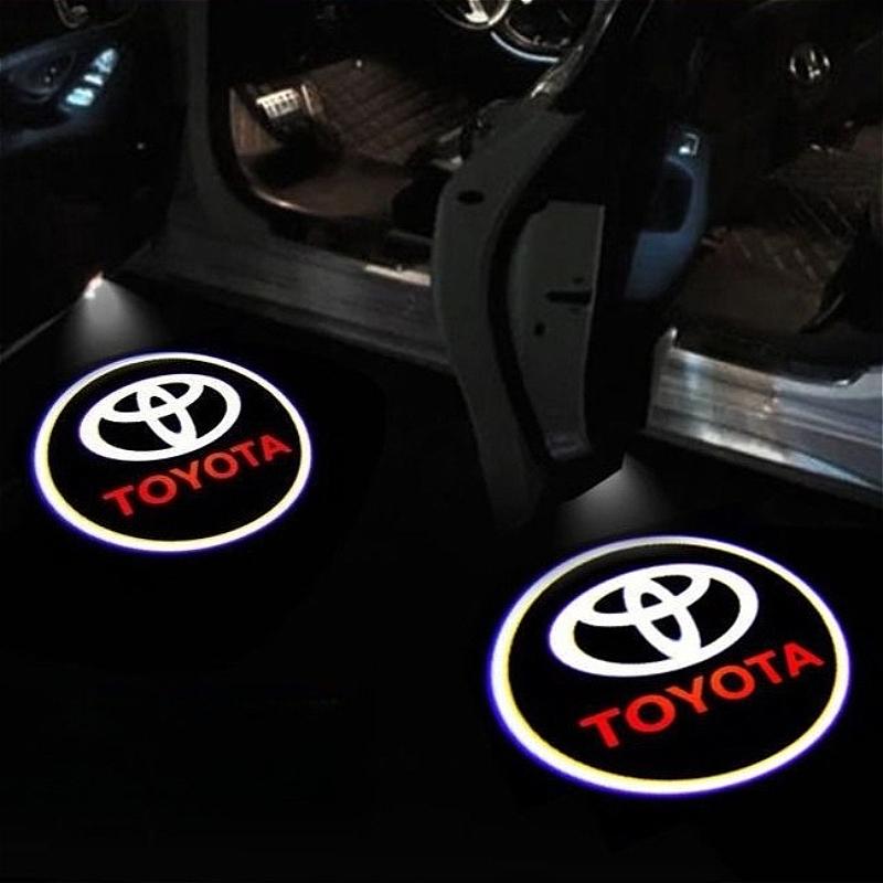 VTSJ3 2/4Pcs LED Car Door Welcome Lights Projector Ghost Shadow for Toyota Camry Highlander Land Cruiser Reiz Exterior Accessories