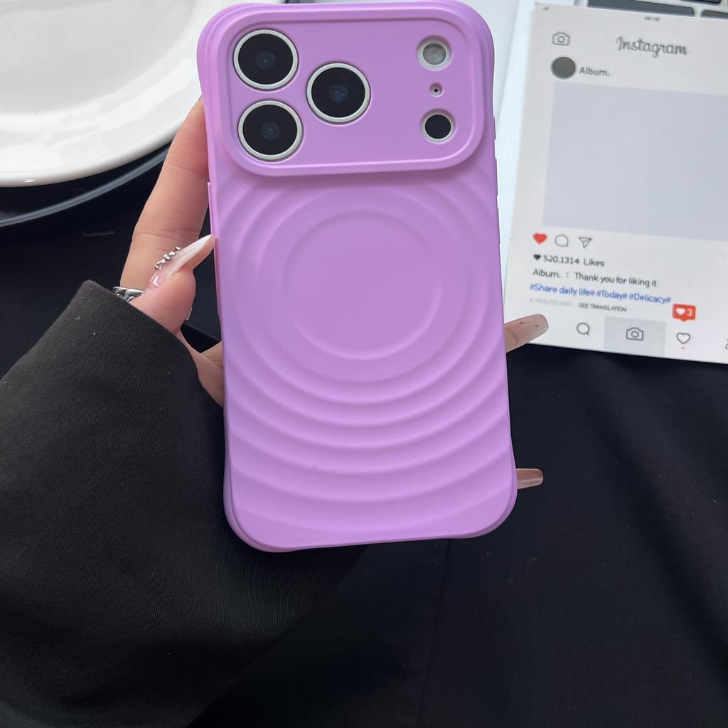 For Magsafe Water Ripple Soft Case for iPhone 17 Pro Max Air Magnetic Candy Solid Color Bumper Shockproof Cover for iPhone 17Pro