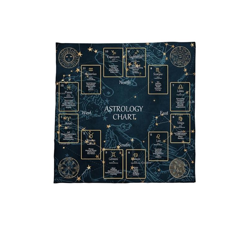 Tarots Tablecloth Constellations Pattern Astrology Altars Cloth Divinations Card Table Cloth Tapestry Witchcrafts Supply