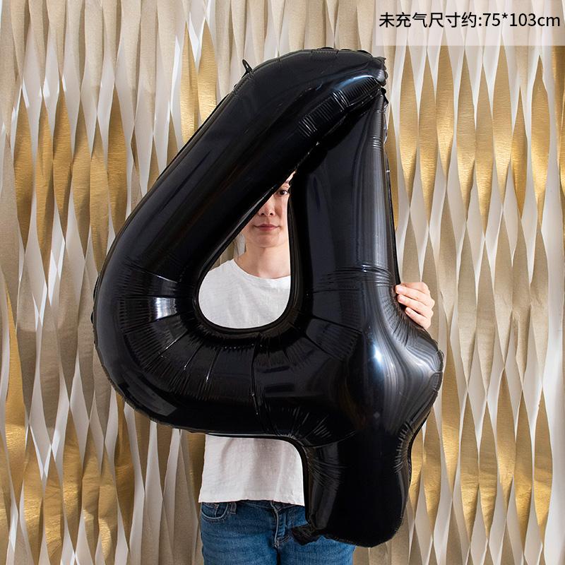 40 Inch Black Figure Foil Number Balloon Anniversary Birthday Party Decoration Adult Bridal Shower Digital Ballon Kids Globo