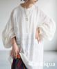 Antiqua Lace Docking Long Size Women's Shirt, Sleeve, PY-00814, F, 49, Off-White