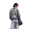 Twisted Flower Embroidered V-neck Cable Knit Sweater - Women's All Cotton Casual Autumn Top