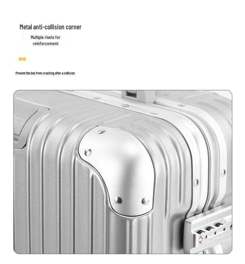 20-Inch Unisex Carry-On Suitcase with Aluminum-Magnesium Alloy, Combination Lock & Universal Wheels