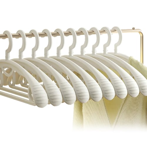 Set of 10 Laundry Hangers for Closets, Jackets, and Suits, Prevents Clothing from Deforming or Losing Shape, Convenient Storage, Heavy-Duty, Wet/Dry U