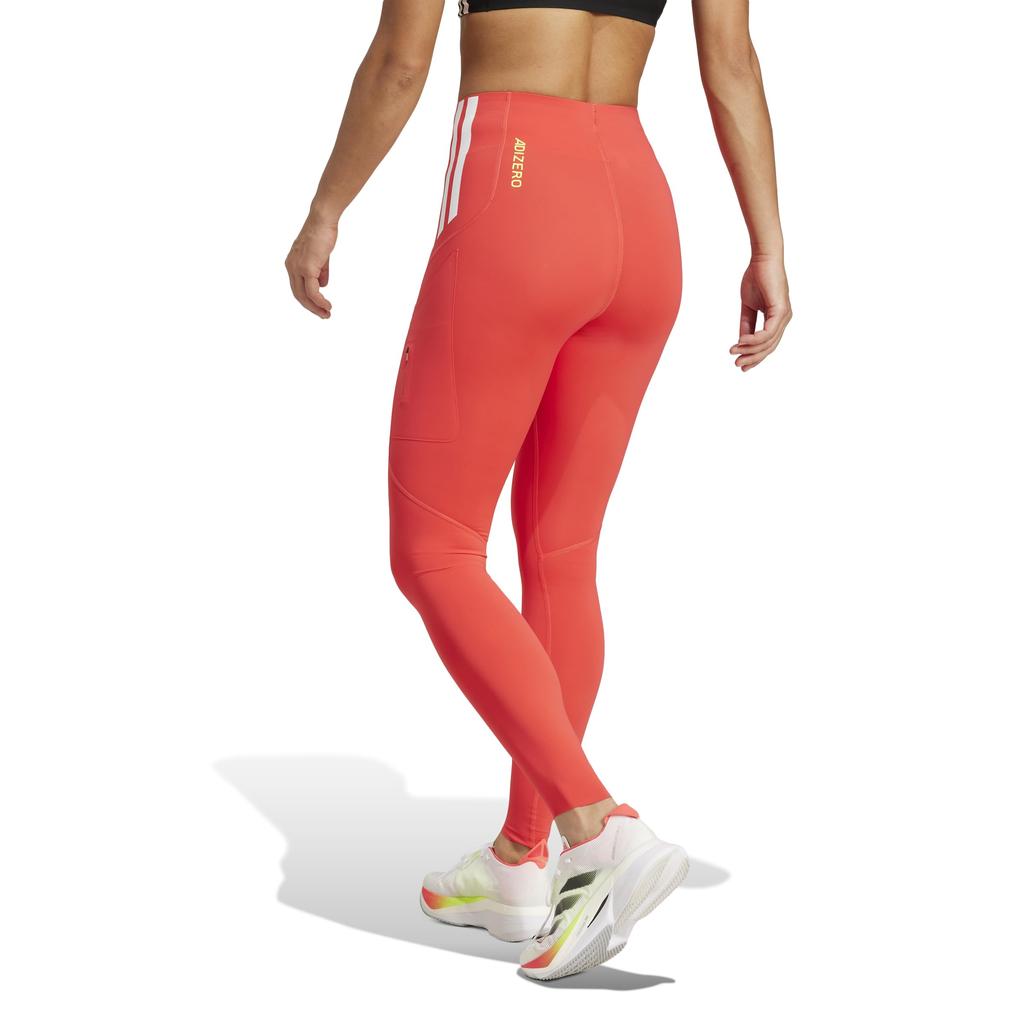 Adidas Women's Adizero 1/1 Running Tights, Semi-Silent Red (JH3618), Size XL
