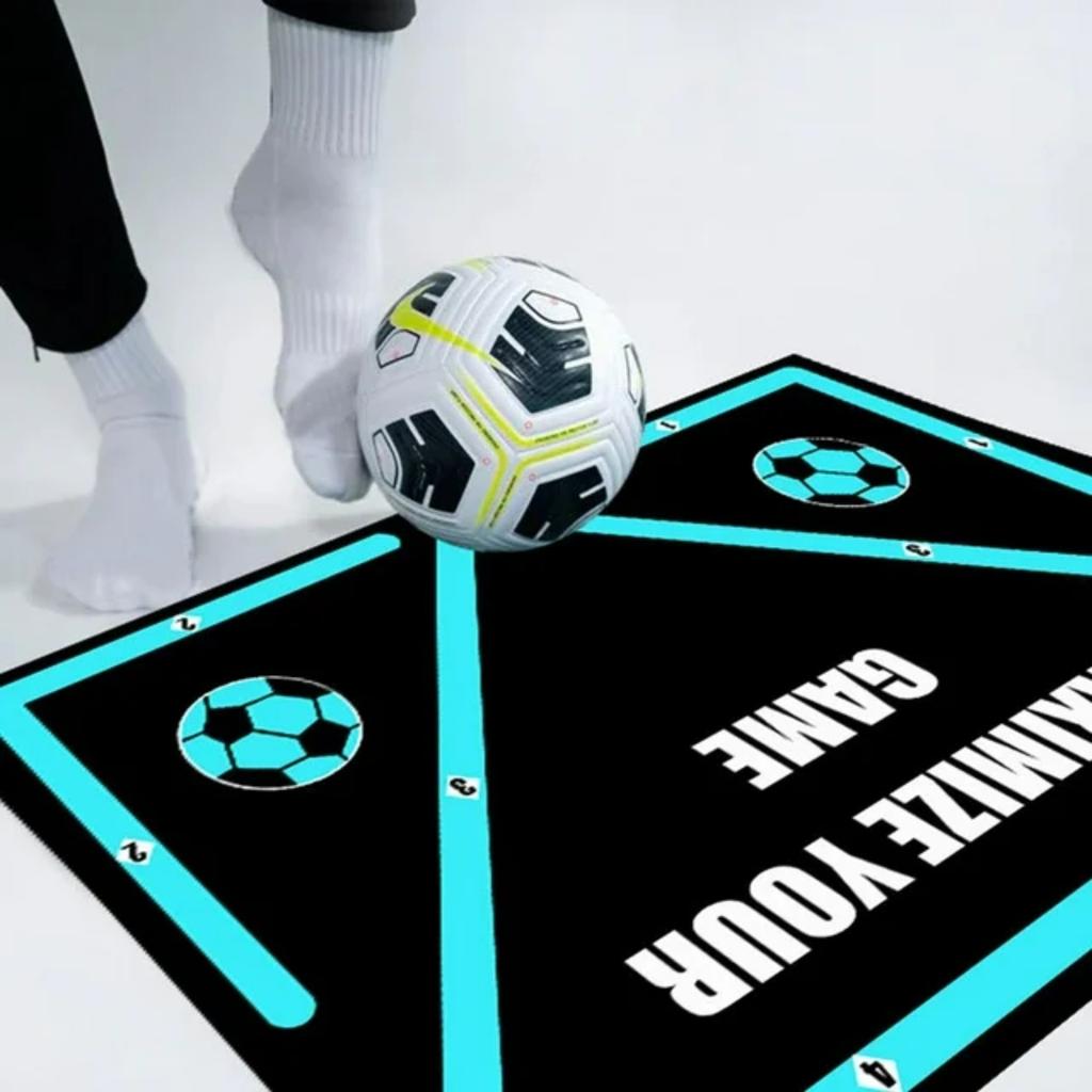 Football Footstep Training Mat Absorbing Silent Dribble Aid Non Slip Dribbling Ball Control Football Footstep Mat Indoor Ourdoor For Children Adults