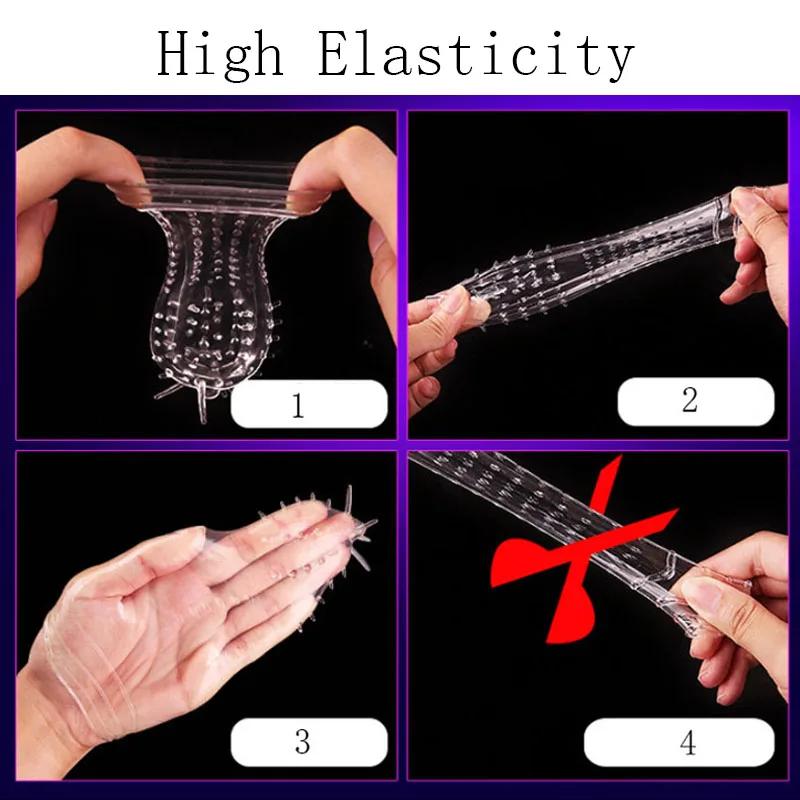 MELEON Penis Extension Sleeves Sex Toys For Men Delay Ejaculation Reusable