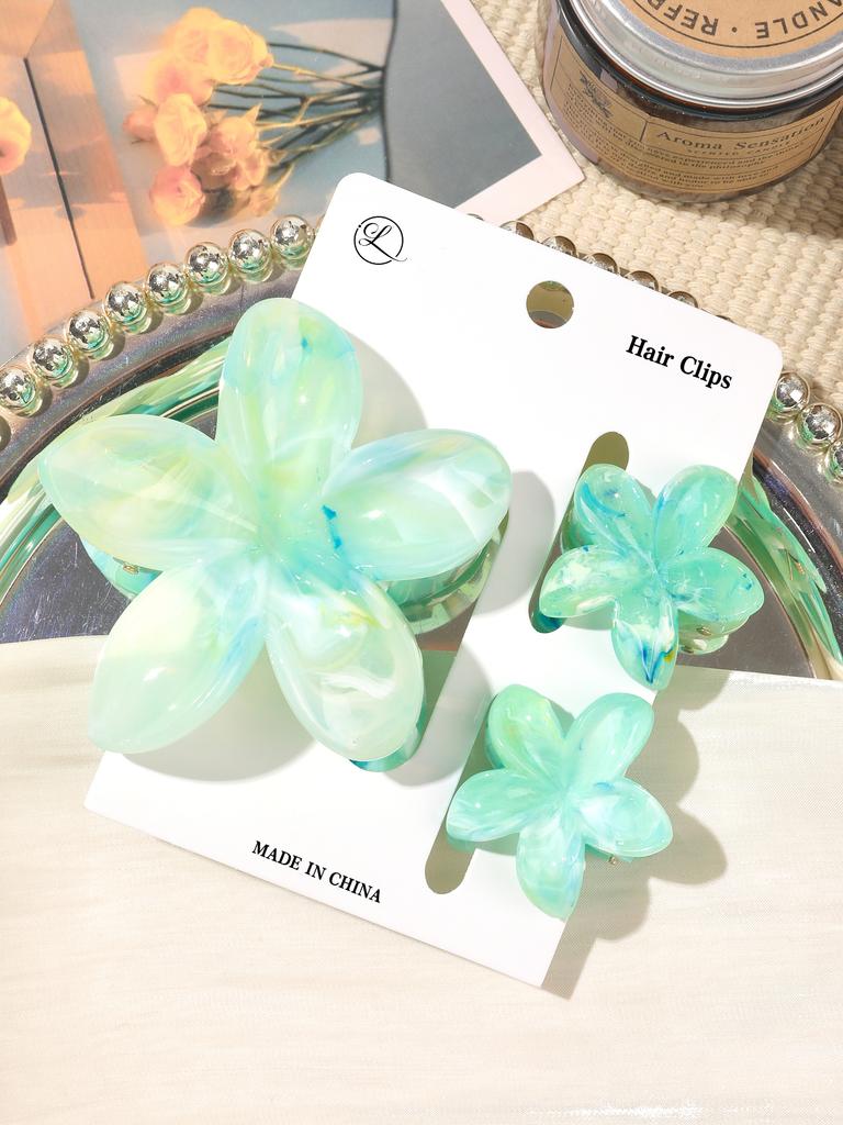 4 Stück Niedliche Blume Bananen Haarspangen für Dickes Haar, Starker Halt Rutschfest, Hawaiianisch, Haarschmuck für Frauen Mädchen Urlaubsgeschenk