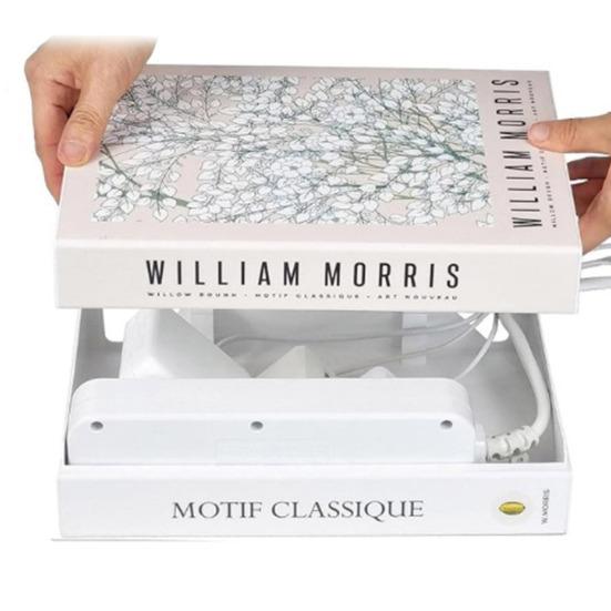 Book Shaped Cord Organizer Large Capacity Multipurpose Wire Management Expandable Decorative Book Cable Hider Box