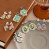 Light Luxury French Garden Earrings Women's Exquisite Oil Painting Flower Stud Earrings Sweet Niche Summer Wind Earrings Jewelry