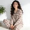 Imiteret bomuld ins japansk sløjfe pyjamas dame forår ny sød pige langærmet loungewear todelt sæt