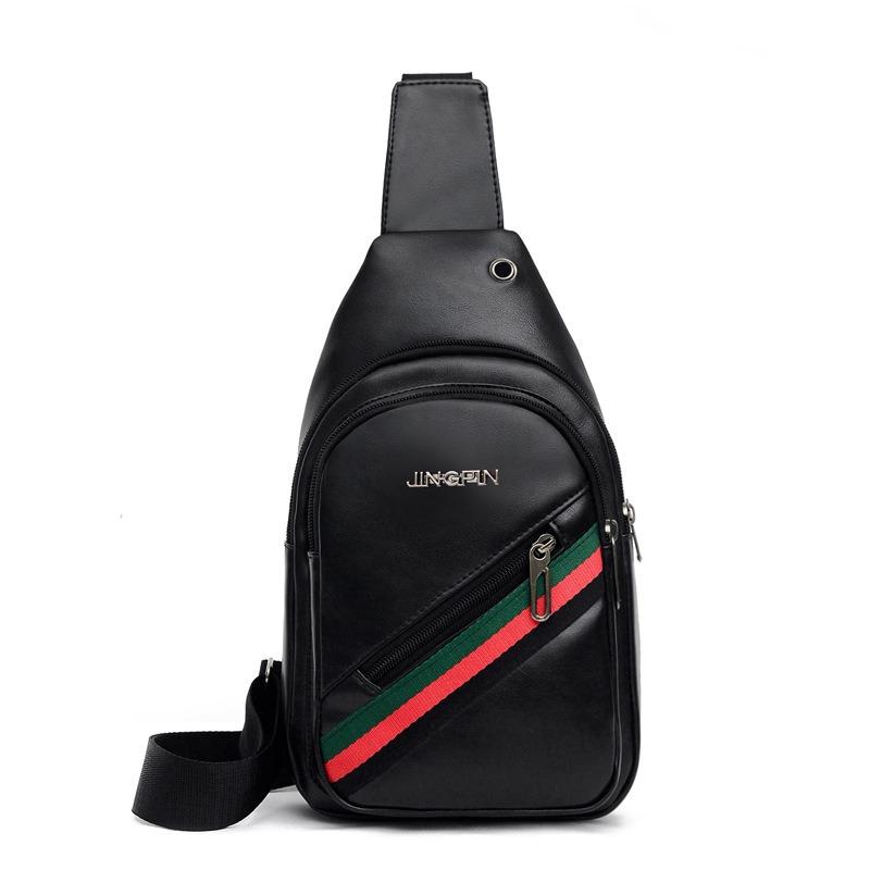 Single shoulder sports style Student shoulder oblique chest bag Trendy brand Green men's travel sports bag Leisure bag Cycling bag