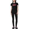 Levis Letterprint Zwaar Casual T-shirt met Korte Mouwen Dames Tops Zwart A2806-0000