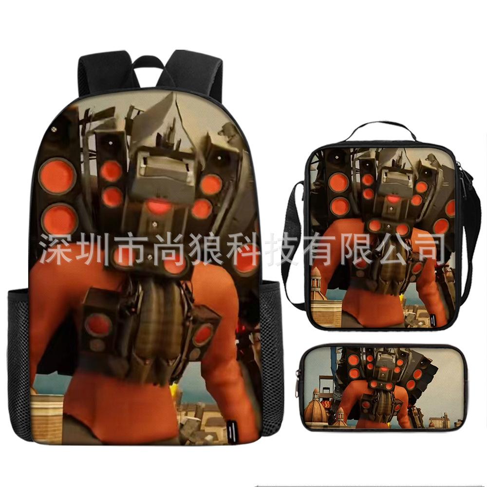 Titan Klok Man Schooltas Monitor Oorlogen Toilet Man Rugzak Tv Audio Man Rugzak Jongens Tas