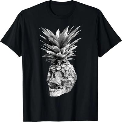 T-shirt z czaszką i ananasem Hipster Barman Koktajl Rave Prezent T-shirt