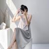 Suspender nightgown women's summer sexy long can wear cotton silk pajamas spring and autumn thin high-end loungewear