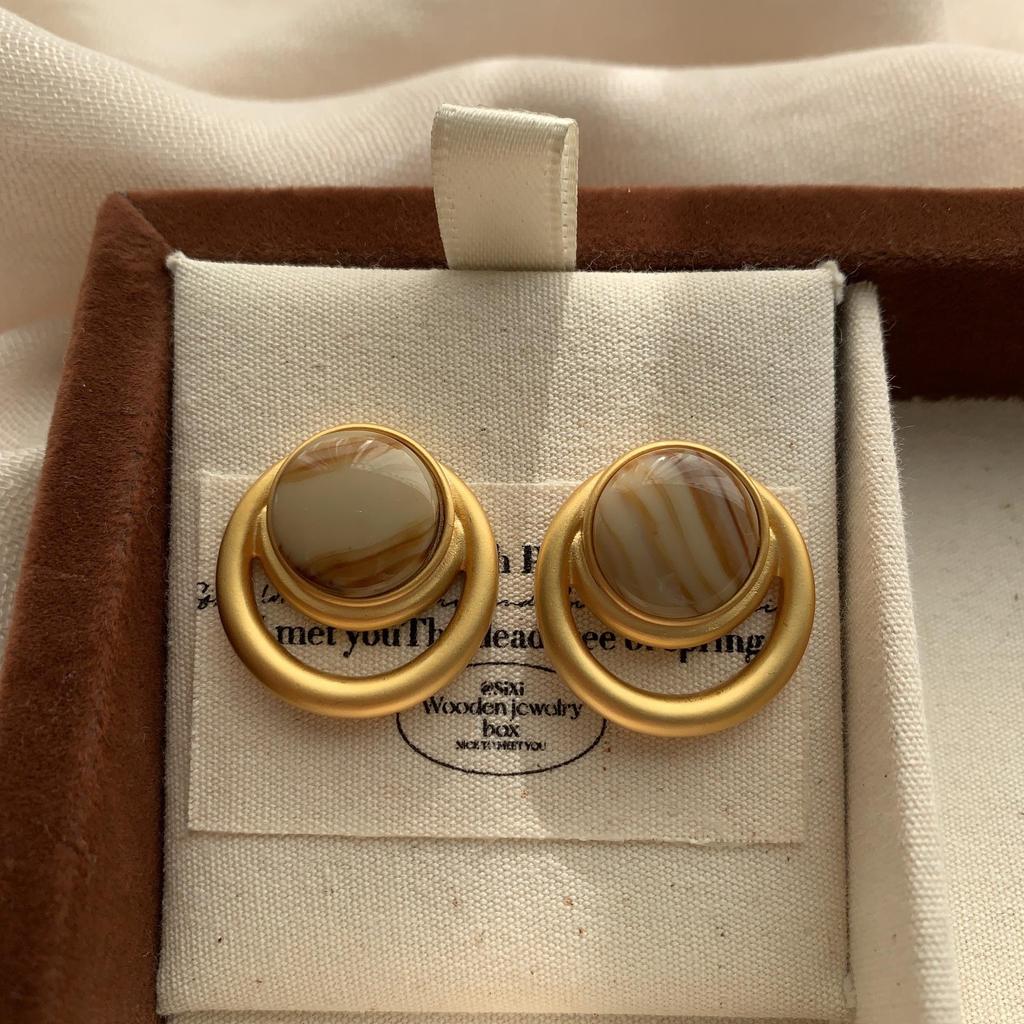 Neat Rings Warm Ore Earrings Earrings Daily Low Luxury Exquisite Advanced Exquisite Commuter Personalized Earrings