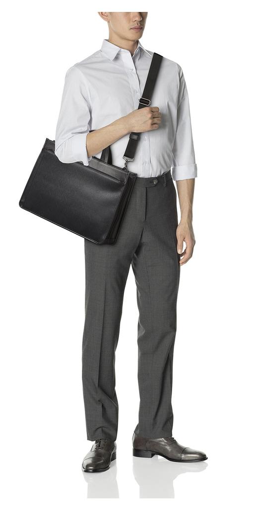 Takeo Kikuchi Navi Business Bag, Full Open, 271501, Black, A4 Size