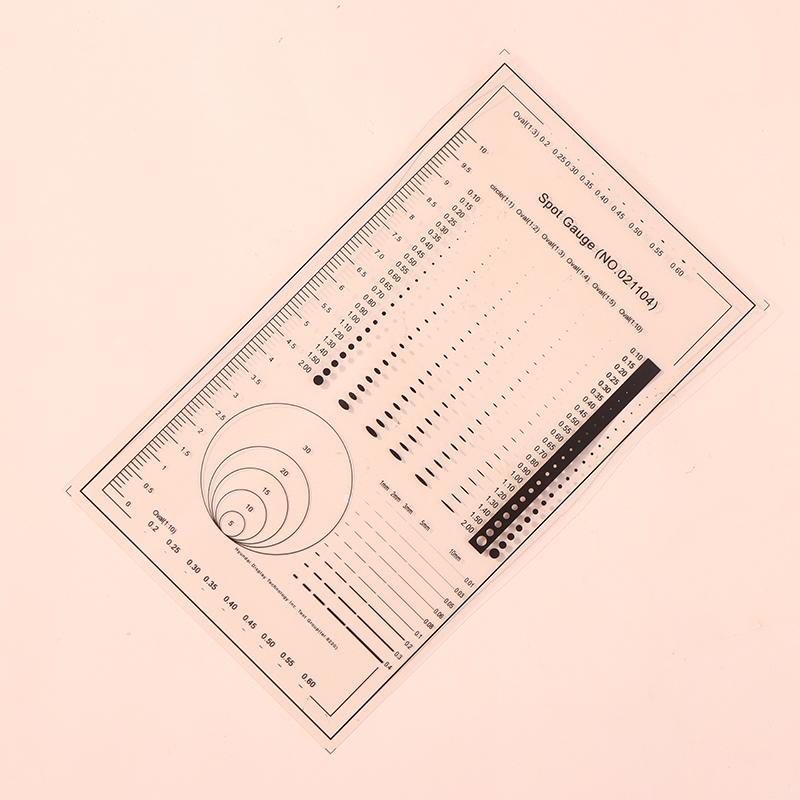 1/2Pcs Spot Gauge Comparison Card Ruler Point Dot Line Gauge Scratched Area Circle Ellipse Diameter Width Thickness Micrometer