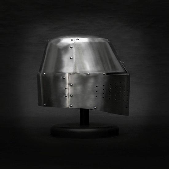 14th Century Great Helmet with Stand Medieval Crusader Knight Steel Armor Helmet for LARP, SCA, Reenactment Cosplay Gift