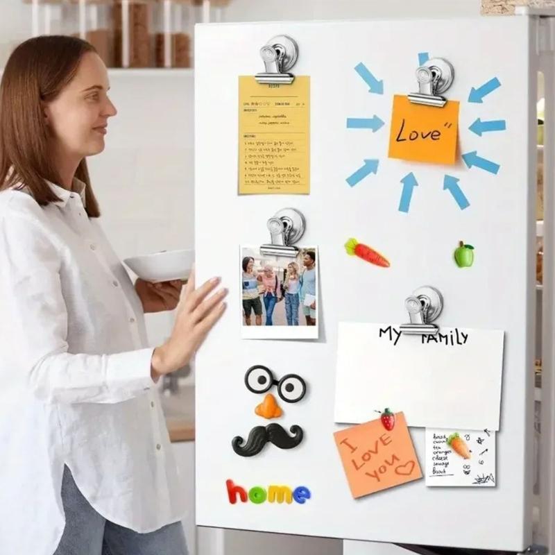 Pack of 12 Colorful Magnetic Clips for Fridge Office Whiteboard Memos Photo Note Paper Organizers Holders Magnets Decors